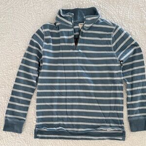 Crewcuts Blue and White Striped quarter zip Sweater
